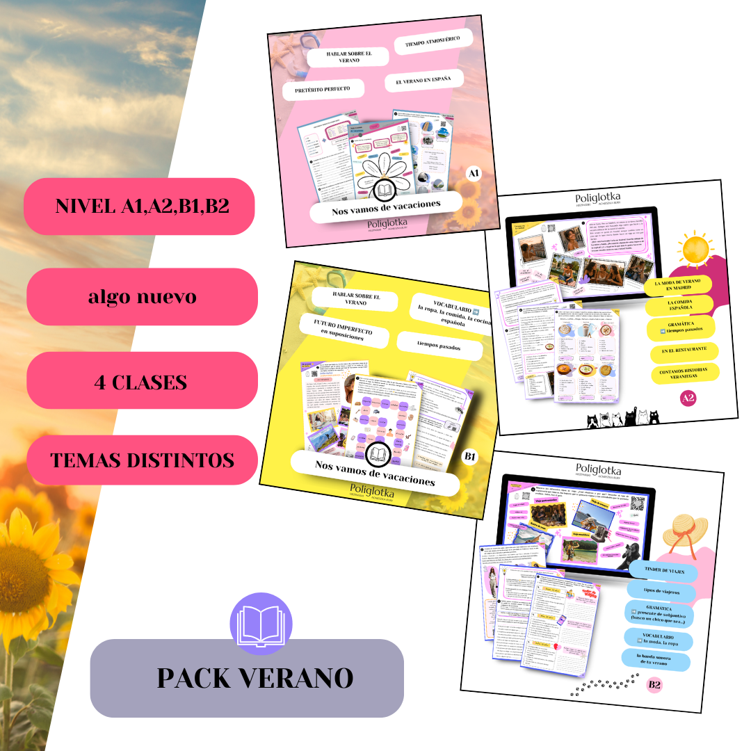 PACK 4+2 materiały VERANO A1, A2, B1, B2 + bonus 2 lekcje wakacyjne